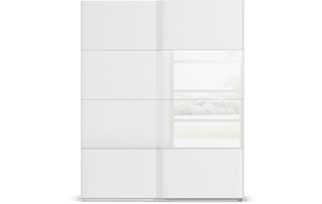 Goossens kledingkast finca combi glans mat glas wit hoogwaardig meubelplaat - 8244364-{merk}-finca-combi-sts-wit-schuifdeuren-01